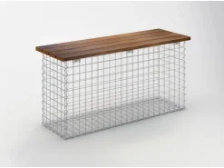 Gabiona Gabionenbank 105 cm x 50 cm x 30 cm Maschenweite 5 cm x 5 cm Cumaru* Sitzbänke