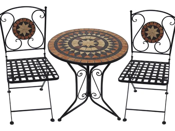 Garden Pleasure Bistro-Set Pular 3-teilg Schwarz-Braun