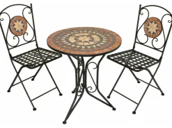 Garden Pleasure Bistro-Set Pular 3-teilg Schwarz-Braun