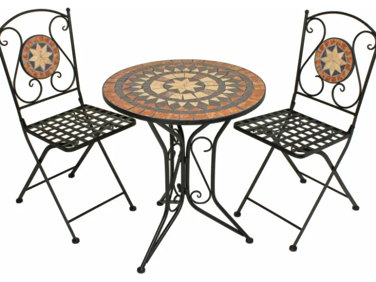 Garden Pleasure Bistro-Set Pular 3-teilg Schwarz-Braun