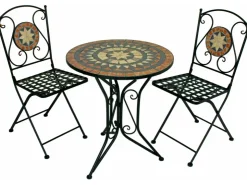 Garden Pleasure Bistro-Set Pular 3-teilg Schwarz-Braun