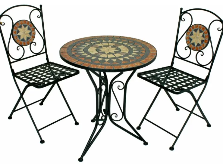 Garden Pleasure Bistro-Set Pular 3-teilg Schwarz-Braun