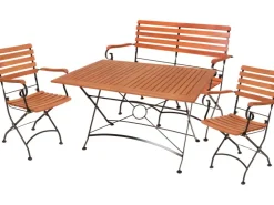 Garden Pleasure Gartenmöbel-Set Wien mit Stühle mit Armlehnen Teak FSC®* Stühle