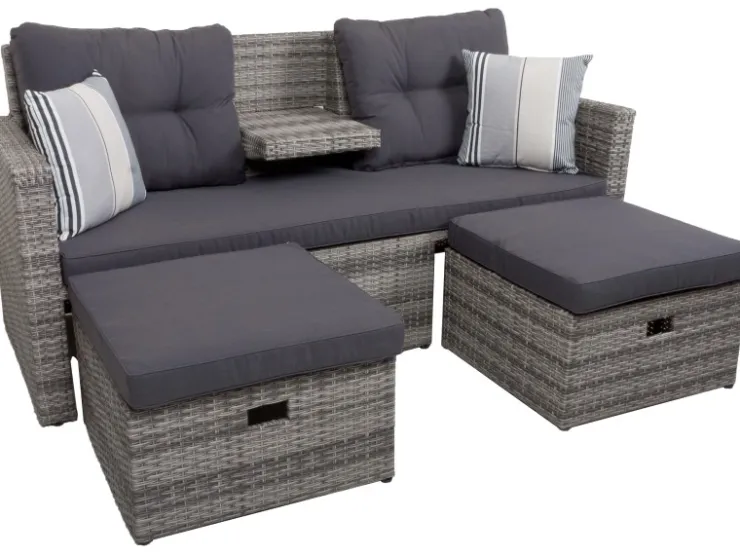 Garden Pleasure Lounge-Sofa Valletta 180 cm x 86 cm x 133 cm Grau* Sofas