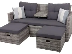 Garden Pleasure Lounge-Sofa Valletta 180 cm x 86 cm x 133 cm Grau* Sofas