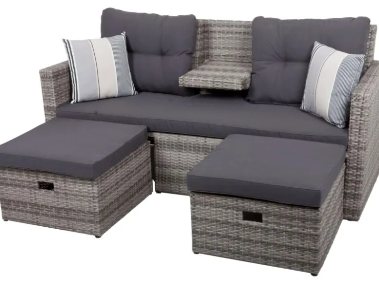 Garden Pleasure Lounge-Sofa Valletta 180 cm x 86 cm x 133 cm Grau* Sofas