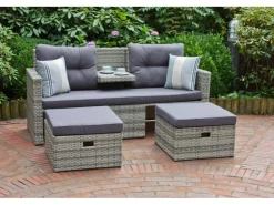 Garden Pleasure Lounge-Sofa Valletta 180 cm x 86 cm x 133 cm Grau* Sofas