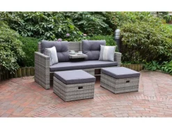 Garden Pleasure Lounge-Sofa Valletta 180 cm x 86 cm x 133 cm Grau* Sofas