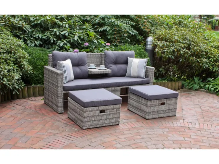 Garden Pleasure Lounge-Sofa Valletta 180 cm x 86 cm x 133 cm Grau* Sofas