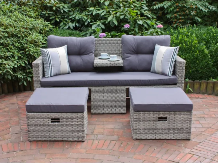 Garden Pleasure Lounge-Sofa Valletta 180 cm x 86 cm x 133 cm Grau* Sofas