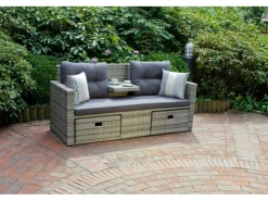 Garden Pleasure Lounge-Sofa Valletta 180 cm x 86 cm x 133 cm Grau* Sofas