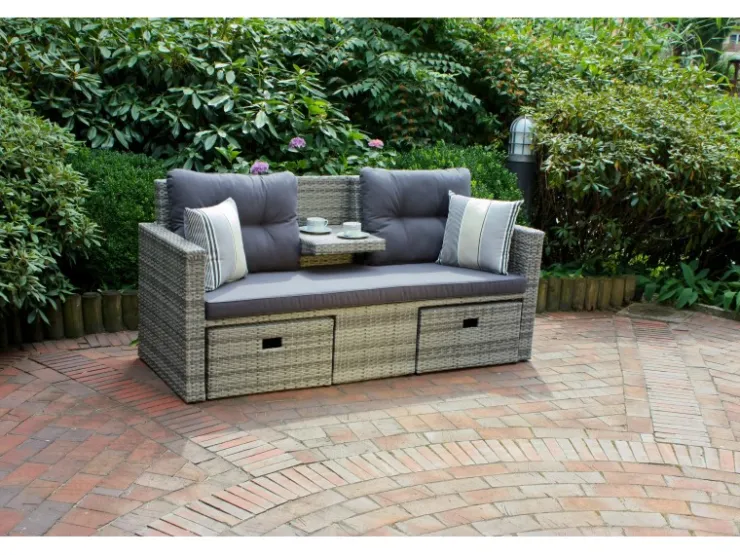 Garden Pleasure Lounge-Sofa Valletta 180 cm x 86 cm x 133 cm Grau* Sofas