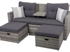 Garden Pleasure Lounge-Sofa Valletta 180 cm x 86 cm x 133 cm Grau* Sofas