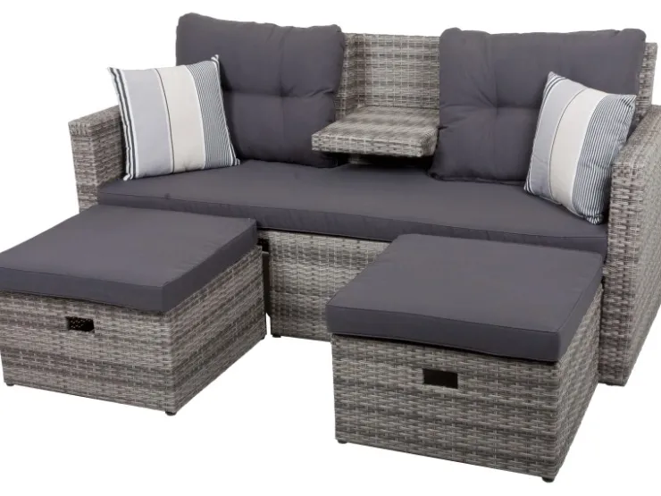 Garden Pleasure Lounge-Sofa Valletta 180 cm x 86 cm x 133 cm Grau* Sofas