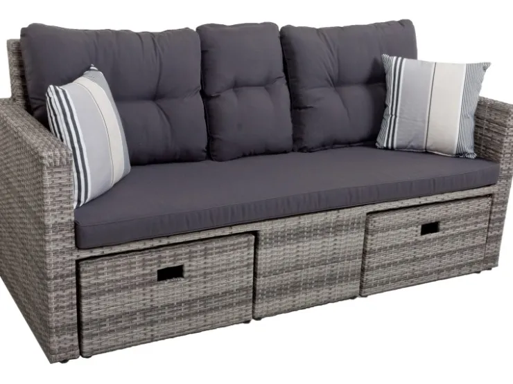 Garden Pleasure Lounge-Sofa Valletta 180 cm x 86 cm x 133 cm Grau* Sofas