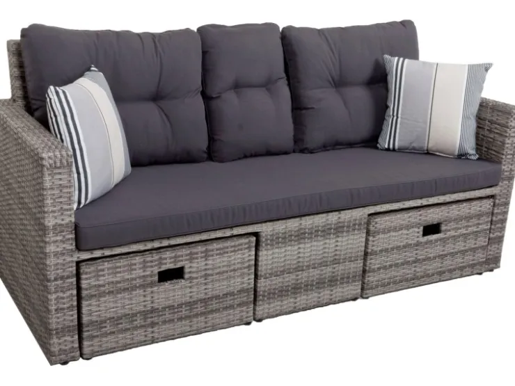 Garden Pleasure Lounge-Sofa Valletta 180 cm x 86 cm x 133 cm Grau* Sofas