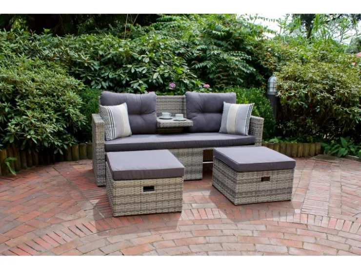 Garden Pleasure Lounge-Sofa Valletta 180 cm x 86 cm x 133 cm Grau* Sofas