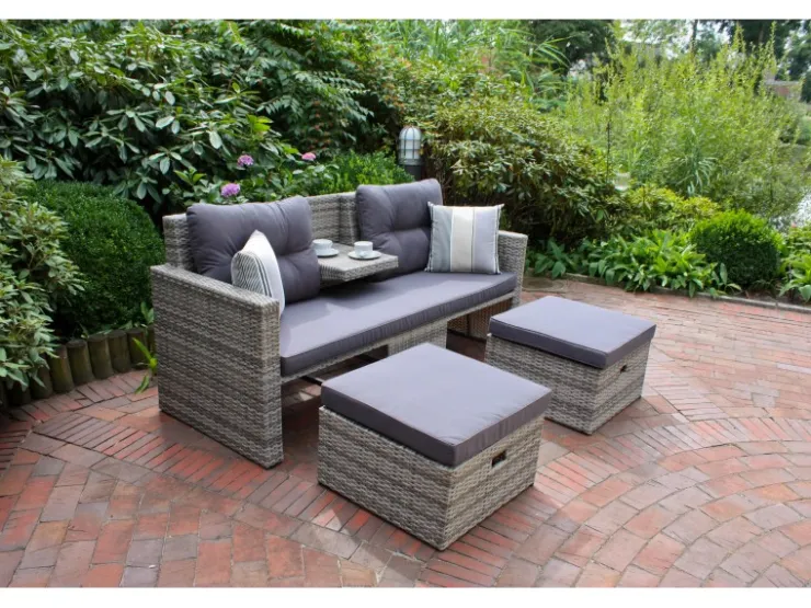 Garden Pleasure Lounge-Sofa Valletta 180 cm x 86 cm x 133 cm Grau* Sofas