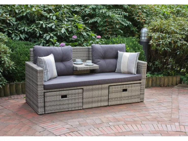 Garden Pleasure Lounge-Sofa Valletta 180 cm x 86 cm x 133 cm Grau* Sofas