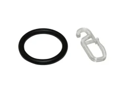Gardinia Gardinenringe mit Faltenlegehaken für Stangen Ø 16 bis 20 mm Schwarz matt* Vorhänge|Seilspanngarnituren