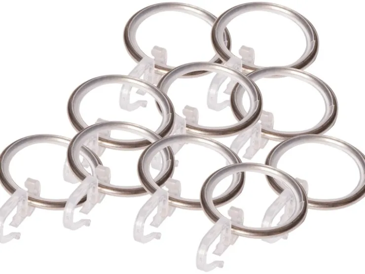 Gardinenringe mit Faltenlegehaken optik Ø 19 mm