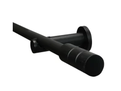 Gardinia Gardinenstangen Set Zylinder Ø 19 mm 160 cm Schwarz matt