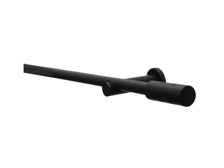 Gardinia Gardinenstangen Set Zylinder Ø 19 mm 160 cm Schwarz matt