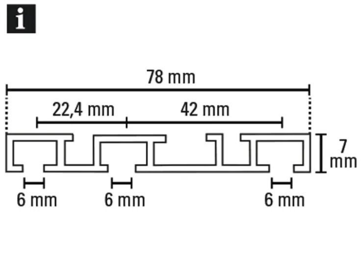 Gardinia Aluminium-Vorhangschiene 3-läufig Weiß 200 cm