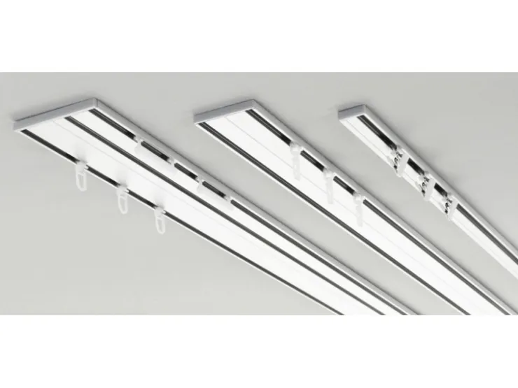 Gardinia Aluminium-Vorhangschiene 3-läufig Weiß 200 cm