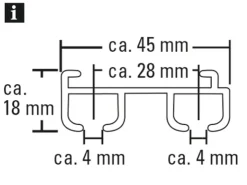 Gardinia Aluminium-Vorhangschienen-Set Lara 2-läufig Weiß 140 - 225 cm* Gardinenschienen