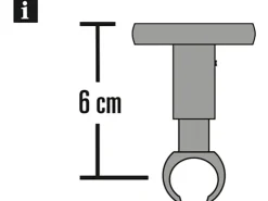 Gardinia Deckenträger Chicago für Ø 20 mm Titan 21 cm x 10 cm