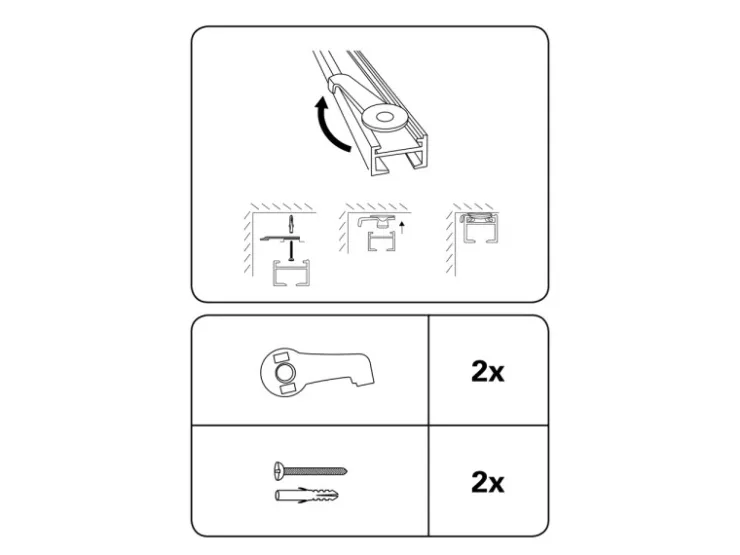 Gardinia Deckenträger für Vorhangschiene Luna 1-läufig 2-er Pack* Vorhänge|Gardinenschienen