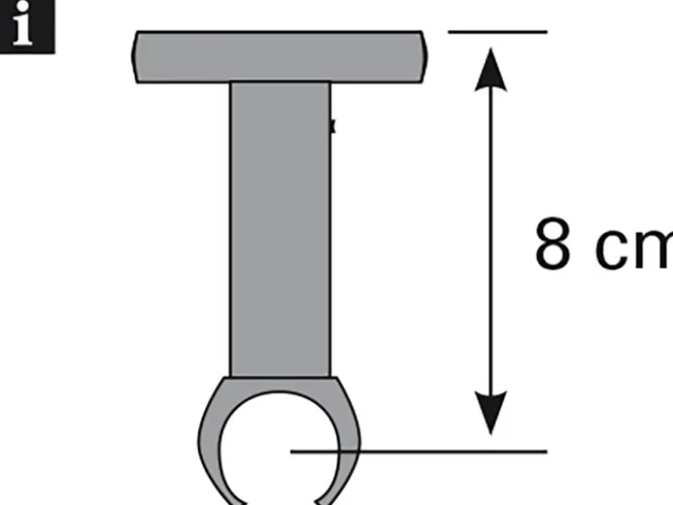 Gardinia Deckenträger Windsor für Ø 25 mm Edelstahl-Optik