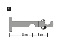 Gardinia Doppel-Kombiträger Chicago für Ø 20 mm offen 8 cm / 6 cm* Vorhänge|Gardinen