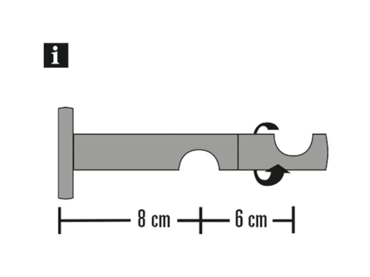 Gardinia Doppel-Kombiträger Chicago für Ø 20 mm offen 8 cm / 6 cm* Vorhänge|Gardinen