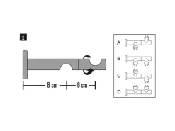 Gardinia Doppel-Kombiträger Chicago für Ø 20 mm offen 8 cm / 6 cm* Vorhänge|Gardinen