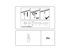 Gardinia Drehgleiter für 6 mm Laufkanal Weiß 20-er Pack* Vorhänge|Gardinen