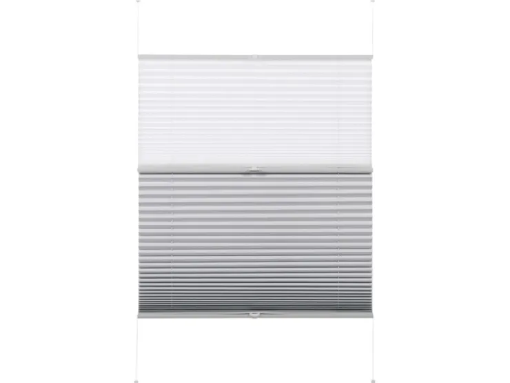 Gardinia Easy Fix Plissee Tag und Nacht Weiß 90 cm x 210 cm