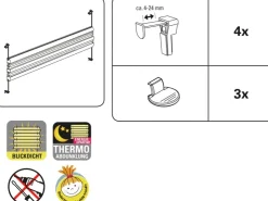 Gardinia Easy Fix Plissee Tag und Nacht Weiß 70 cm x 130 cm* Plissees