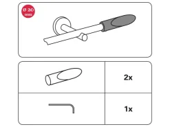 Gardinia Endstück Chicago Elypse für Ø 20 mm Edelstahloptik 2-er Pack* Gardinenstangen