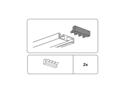 Gardinia Endstück für Aluminium-Vorhangschiene 1-läufig Weiß 2-er Pack* Vorhänge|Gardinenschienen