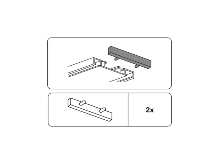 Gardinia Endstück für Aluminium-Vorhangschiene 2-läufig Weiß 2-er Pack* Gardinenschienen