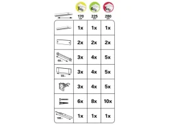 Gardinia Flächenvorhangschiene Komfort Komplett-Set 3-läufig Silber 170 cm* Gardinenschienen