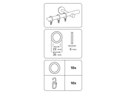 Gardinia Gardinenringe für Vitrage- und Caféhausstangen 10-er Pack