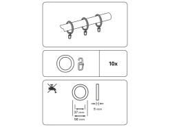 Gardinia Gardinenringe Lugano für Ø 28 mm 10-er Pack* Seilspanngarnituren