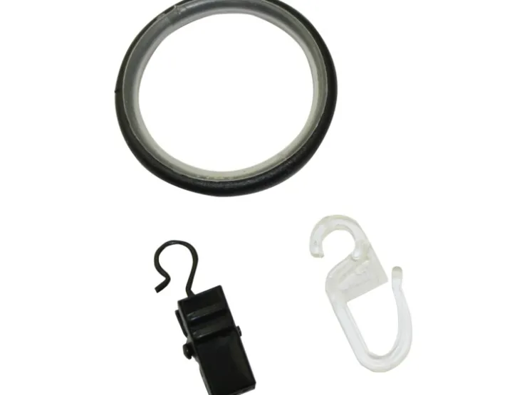 Gardinia Gardinenringe mit Gleiteinlage Industrial Home Ø 25 mm Schwarz 10 Stück* Vorhänge|Seilspanngarnituren