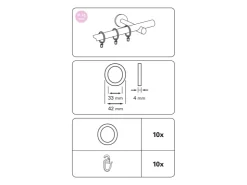 Gardinia Gardinenringe Windsor für Ø 25 mm optik 10-er Pack