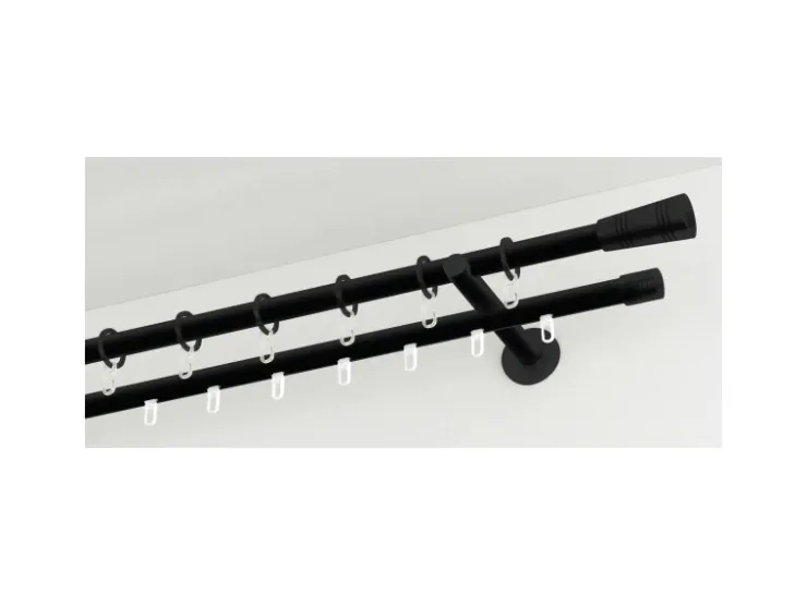 Gardinia Gardinenstange Chicago mit Innenlauf I Ø 20 mm Schwarz - Matt 200 cm* Gardinenstangen|Vorhänge