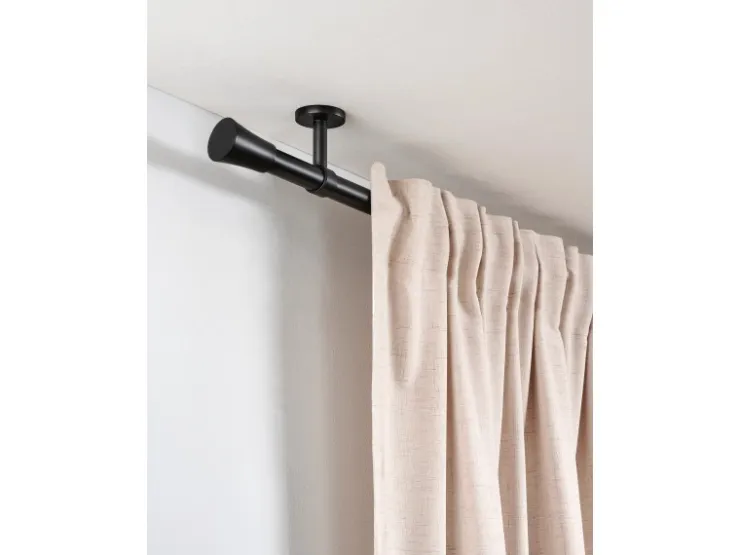 Gardinia Gardinenstange Denver Ø 25 mm 240 cm Schwarz Matt* Gardinenstangen|Seilspanngarnituren