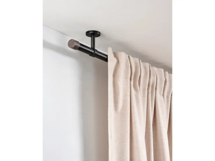 Gardinia Gardinenstange Denver Ø 25 mm 240 cm Schwarz Matt* Gardinenstangen|Seilspanngarnituren